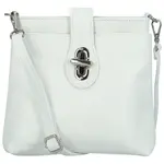Dámská kožená crossbody kabelka bílá - Delami Vera Pelle Laira