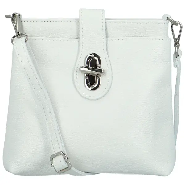 Dámská kožená crossbody kabelka bílá - Delami Vera Pelle Laira