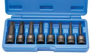 Genborx Sada kovaných prodloužených hlavic 1/2"- (TORX) T30-T80