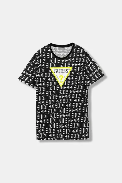 Dětské bavlněné tričko Guess černá barva, L5YI05 K8HM4