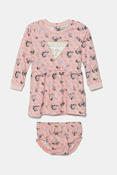 Dětské bavlněné šaty Guess oranžová barva, mini, A5YK02 KA6R4