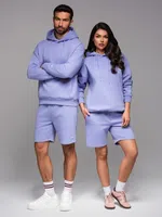 Ombre UNISEX sweatshirt set for couples hoodie + athleisure style shorts