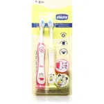 Chicco Toothbrush Set 3-6 y+ zubní kartáček pro děti s přísavkou Hippo-Panda