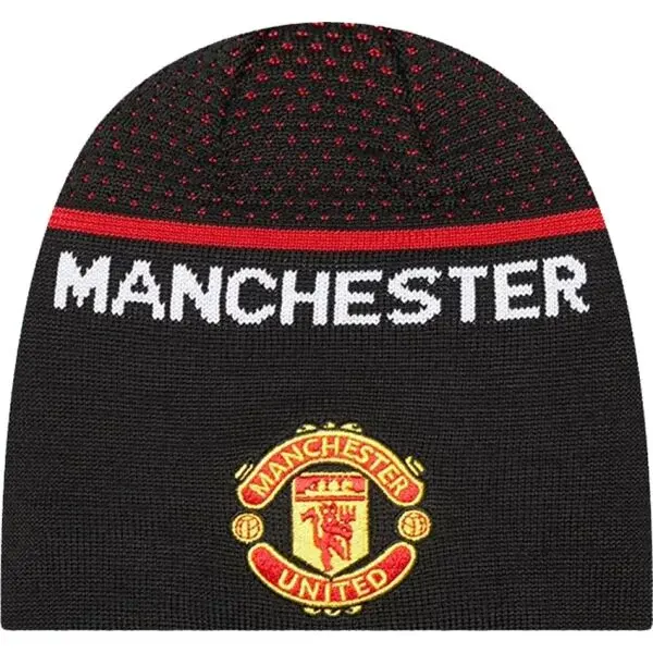 New Era ENGINEERED SKULL BEANIE MANCHESTER UNITED Zimní čepice, černá, velikost UNI