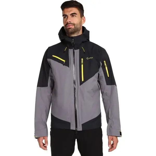 KILPI HASTAR Pánská nepromokavá outdoorová bunda, šedá, velikost