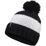 FLLÖS CORY Zimní čepice s bambulí a podšívkou, černá, velikost UNI