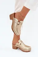 Boto Dámské sandály na podpatku se sponou zlaté Veldexina