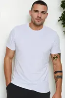 T9569 DEWBERRY BIKE COLLAR MEN'S T-SHIRT-WHITE