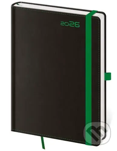 Týdenní diář 2026 B6 Black Green s poutkem