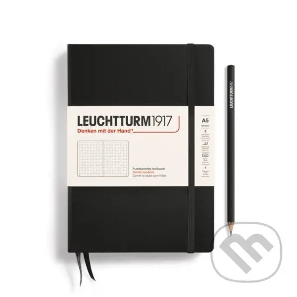 Leuchtturm1917 Zápisník Black Medium A5 tečkovaný