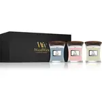 Woodwick Evening Onyx & Solar Ylang & Coastal Sunset dárková sada s dřevěným knotem (gift box)