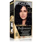 L’Oréal Paris Préférence permanentní barva na vlasy odstín 1 Black 1 ks