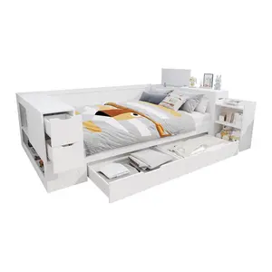 CHICFURN DĚTSKÁ POSTEL 140/200 cm v bílé barvě s úložným prostorem z MDF