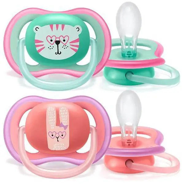 Philips AVENT Šidítko Ultra air 18m+ dívka (tygr), 2 ks