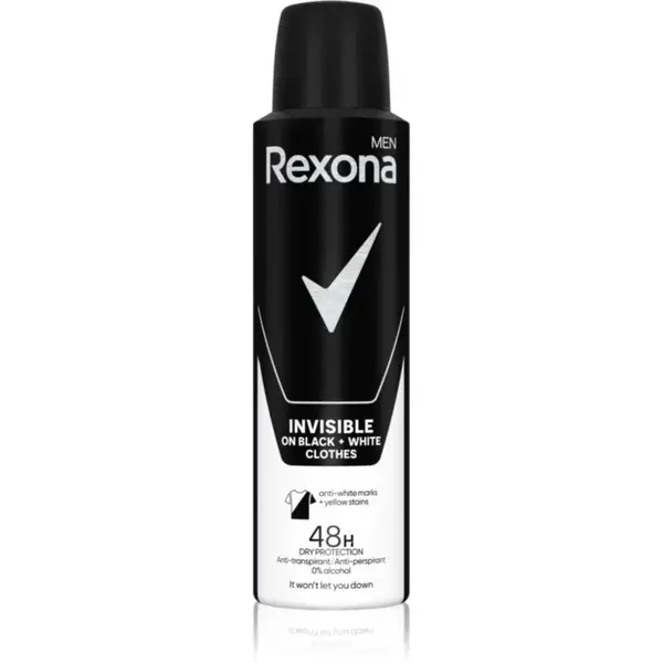 Rexona Men Invisible antiperspirant ve spreji proti bílým skvrnám 150 ml