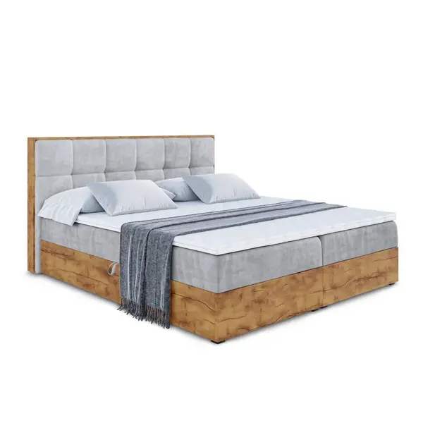 ALTDECOR AMERICKÁ postel s matrací H3 a roštem – LOLLI7 – 160x200 – tmavě šedá