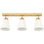 HOMCOM STROPNÍ lampa ocel sklo přírodní dřevo