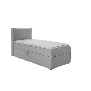 S-Style POSTEL BOXSPRING 90/200 cm Eclipse ze šedého mikrovlákna