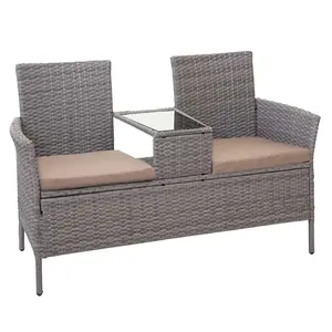 MCW POLY-RATTAN LAVICE Světle šedá, béžová