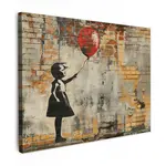 MuchoWow OBRAZ NA PLÁTNĚ Graffiti - Banksy - Dívka - Street art 80x60 cm