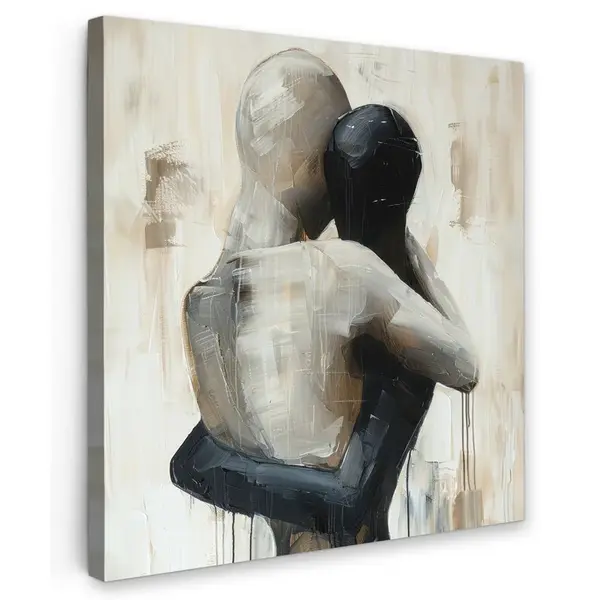MuchoWow OBRAZ NA PLÁTNĚ Abstraktní - Láska - Černobílé - Moderní 20x20 cm