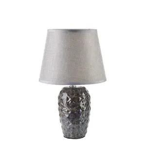 Mondex STOLNÍ LAMPA LETI RUSTIC, keramika, hnědá