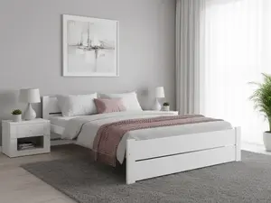 Posteľ IKAROS DOUBLE 120 x 200 cm, biela Rošt: Bez roštu, Matrac: Bez matraca