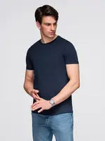 Ombre Classic BASIC men's cotton T-shirt - navy blue
