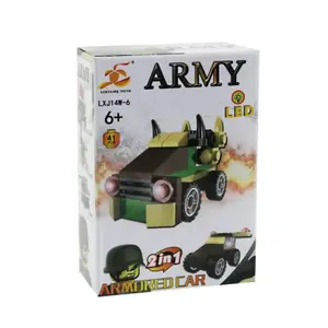Army stavebnice s LED světlem - Armored Car