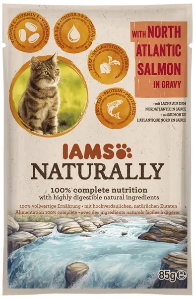 Kapsička IAMS Naturally losos v omáčce 85g
