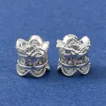 Brass Pave Clear Cubic Zirconia Beads