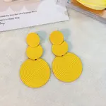 3-Round Alloy Dangle Stud Earrings