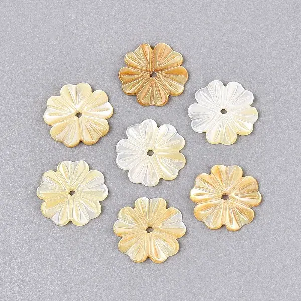 Natural Yellow Shell Carved Beads
