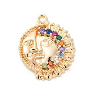 Brass Micro Pave Cubic Zirconia Pendants
