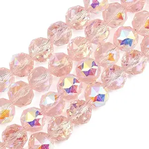 Transparent Electroplate Glass Beads Strands