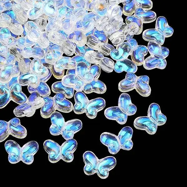 AB Color Plated Transparent Glass Beads