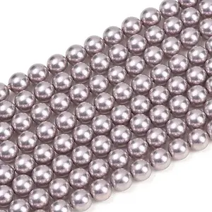 Frosted Glass Pearl Beads Strands