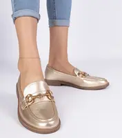 Gemre Golden women's moccasins with gold embellishment Selanos