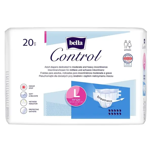 BELLA Control plenkové kalhotky L 20 kusů, poškozený obal