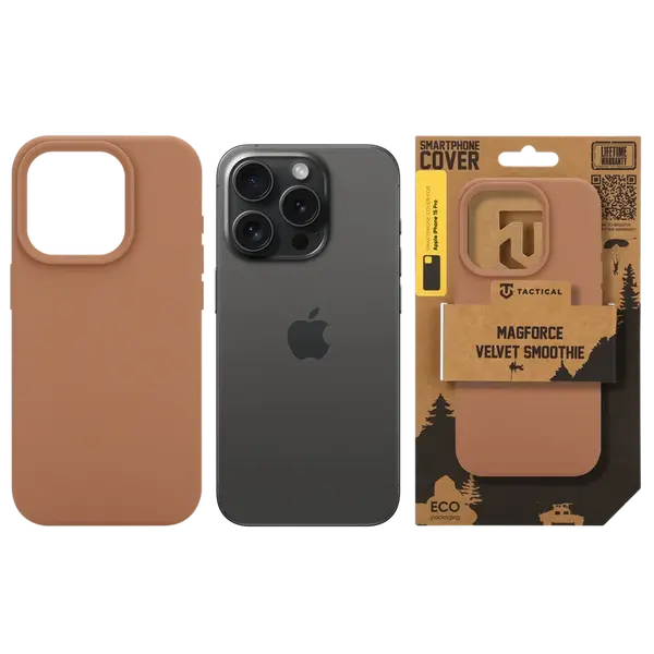Zadní kryt Tactical MagForce Velvet Smoothie pro Apple iPhone 15 Pro, mocha mousse