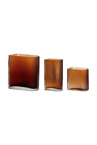 Sada dekorativních váz Hübsch Amber 13/18/20 cm 3-pack