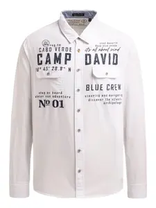 CAMP DAVID Košeľa  námornícka modrá / biela