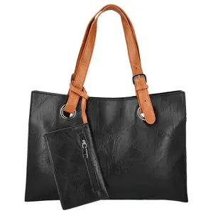 Trendy dámská koženková kabelka na rameno Valika, černá