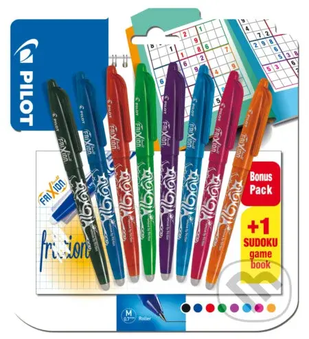 Sada 8 kusov Rollerov FriXion Ball 0.7 v rôznych farbách + hra sudoku
