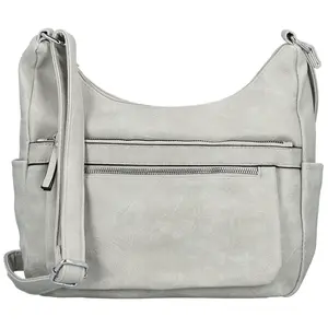 Módní dámská koženková crossbody kabelka Mayra, světle šedá