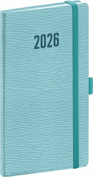 Diář 2026: Rivoli - světlemodrý, kapesní, 9 x 15,5 cm