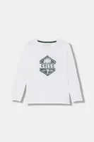 Dětské bavlněné tričko s dlouhým rukávem Guess