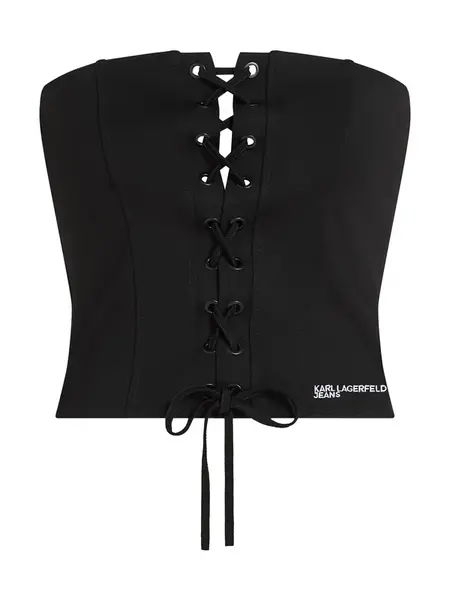 KARL LAGERFELD JEANS Top  čierna / biela