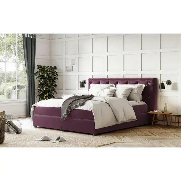 MID.YOU POSTEL BOXSPRING, 180/200 cm, purpurová