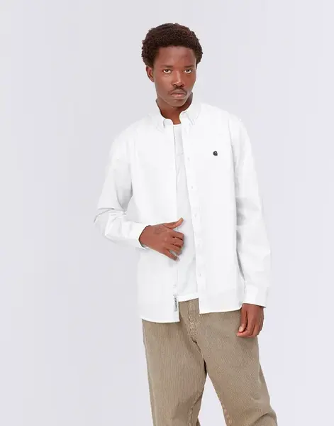 Carhartt WIP L/S Madison Shirt White / Black XL
